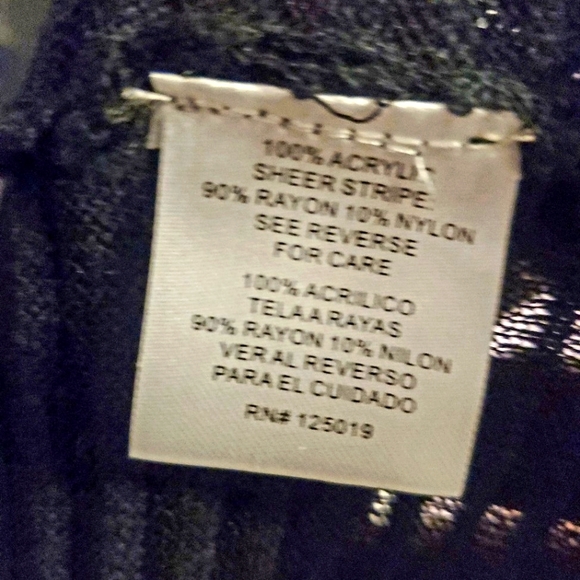 Woman's Sheer Stripe Black Cardigan by Joseph A - Picture 7 of 8